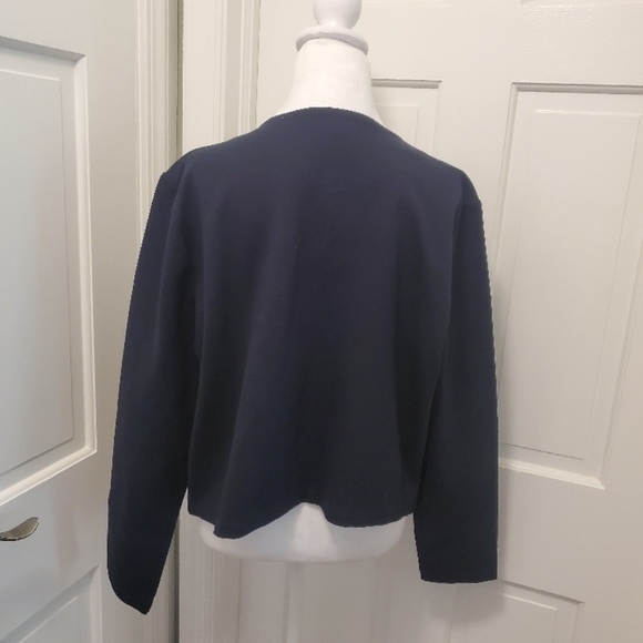 H&M Navy Blue Knit Snap Close Crop Style Jacket/Cardigan Size XL - Picture 7 of 11